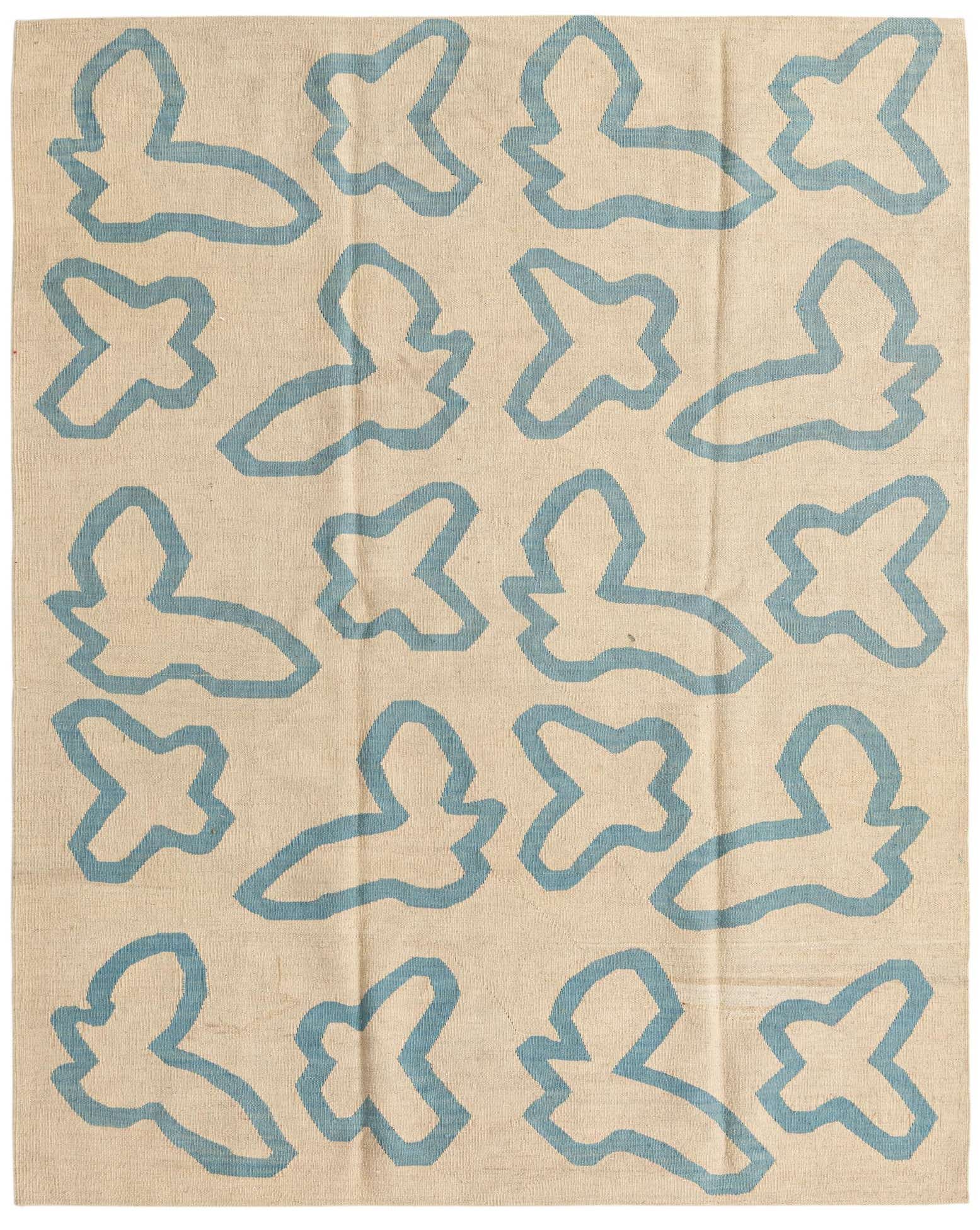 5' 2 x 6' 5 Hand Woven Kilim Modern Wool Rug
