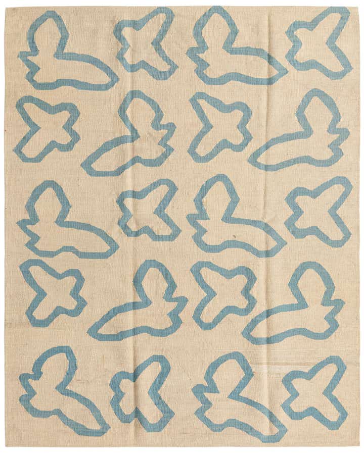 5' 2 x 6' 5 Hand Woven Kilim Modern Wool Rug