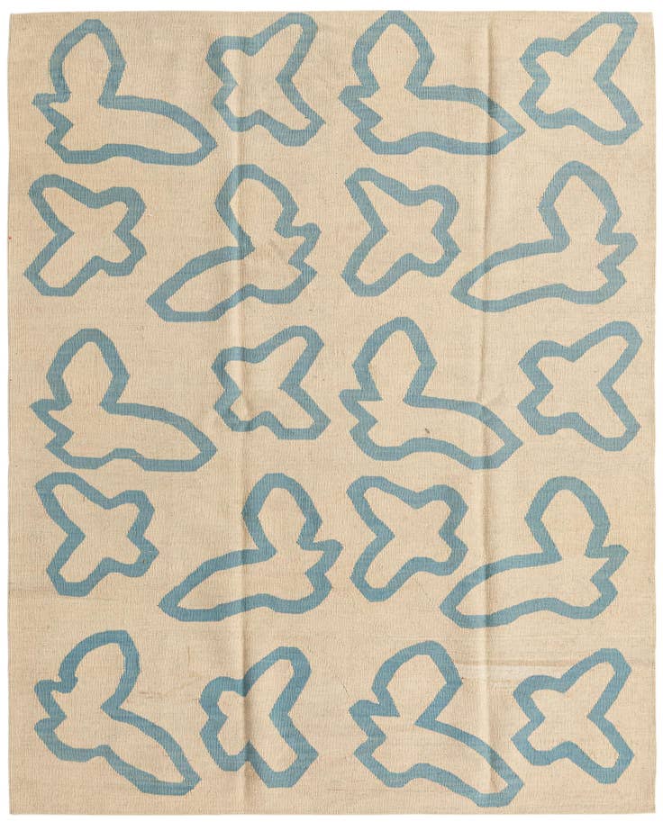 Detail image of 5' 2 x 6' 5 Hand Woven Kilim Modern Wool Rug