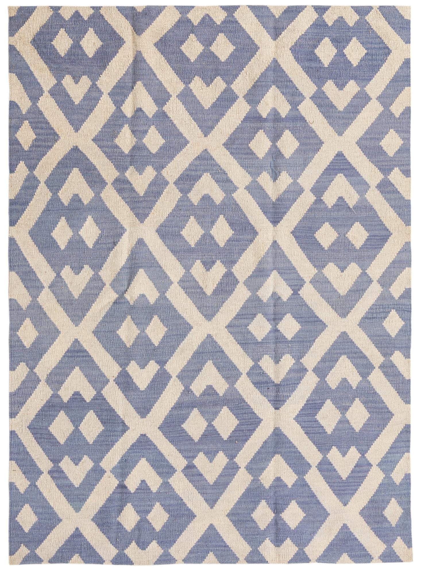 4' 1 x 5' 8 Hand Woven Kilim Modern Wool Rug