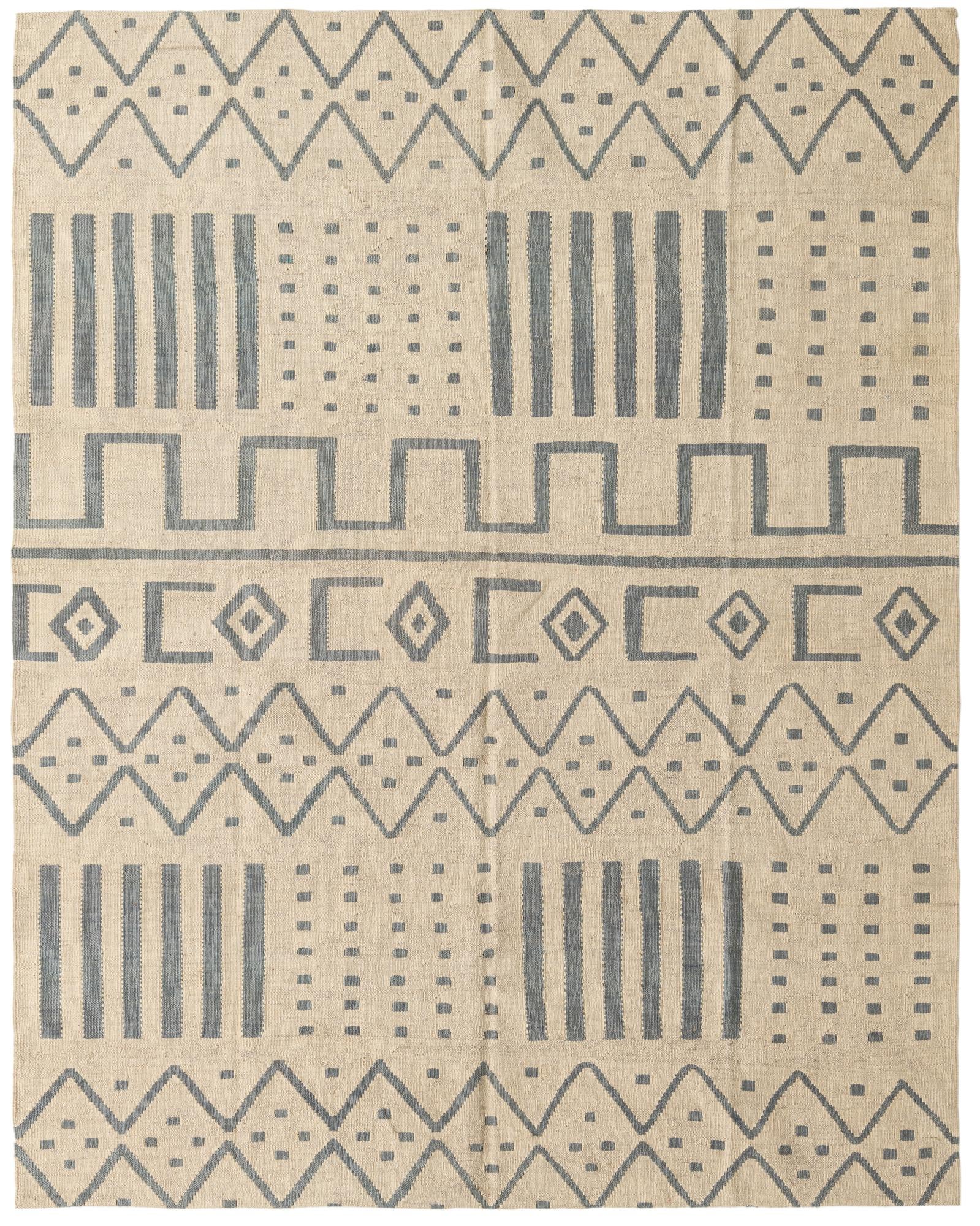6' x 7' 6 Hand Woven Kilim Modern Wool Rug