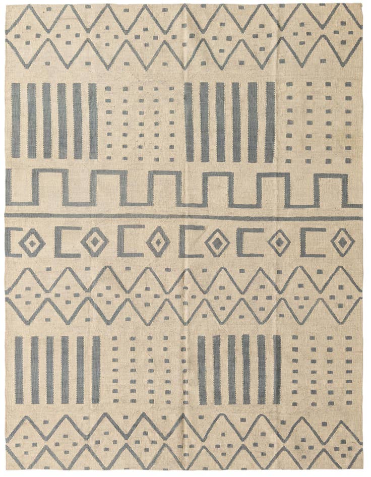 Detail image of 6' x 7' 6 Hand Woven Kilim Modern Wool Rug