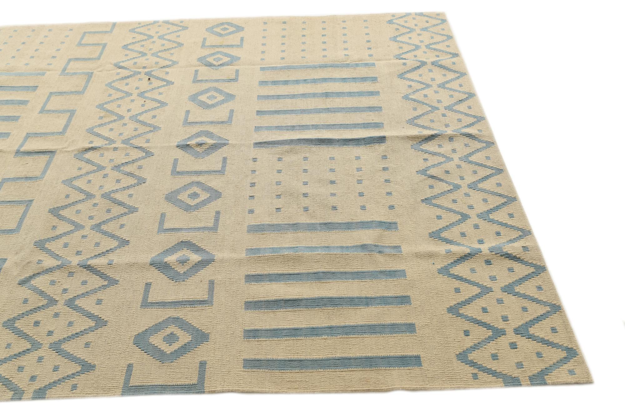 5' 9 x 7' 8 Hand Woven Kilim Modern Wool Rug