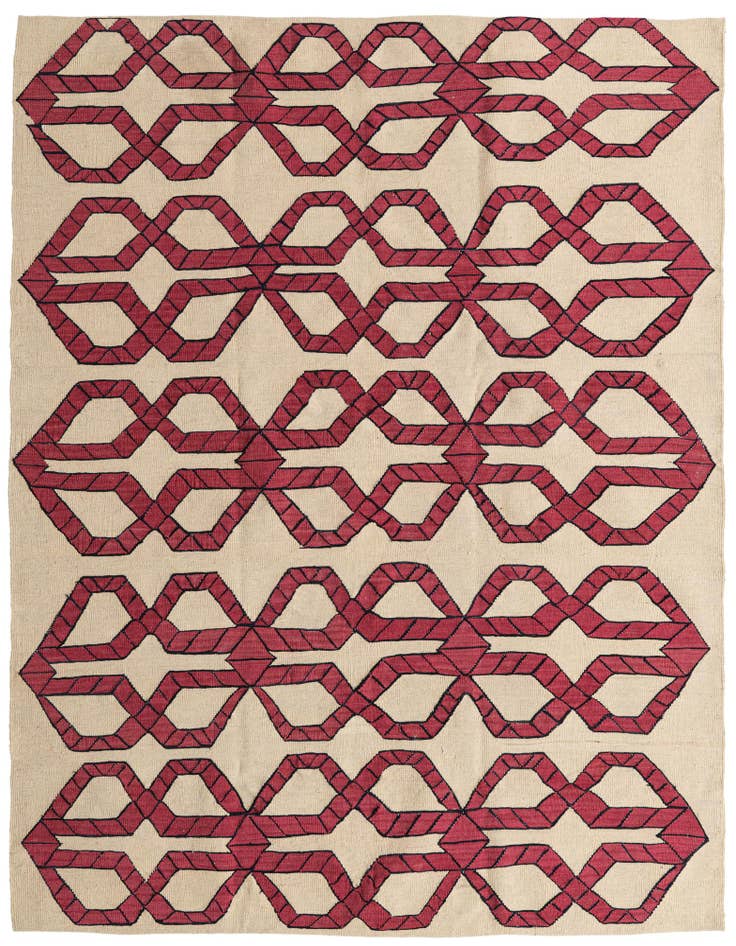 Detail image of 5' 10 x 7' 5 Hand Woven Kilim Modern Wool Rug