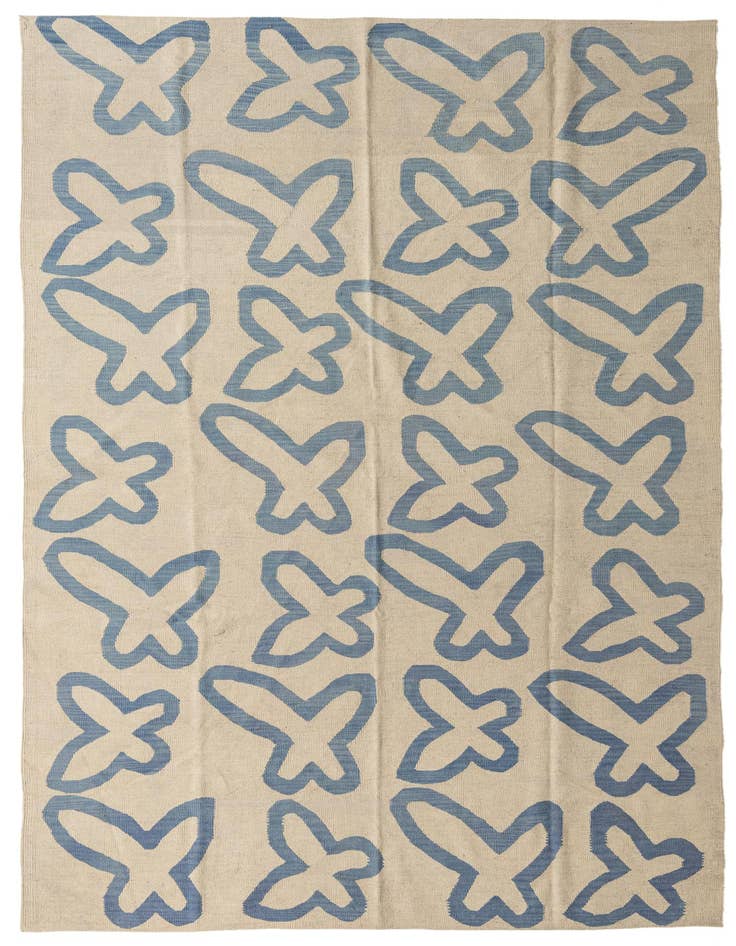 Detail image of 6' 8 x 9' 5 Hand Woven Kilim Modern Wool Rug
