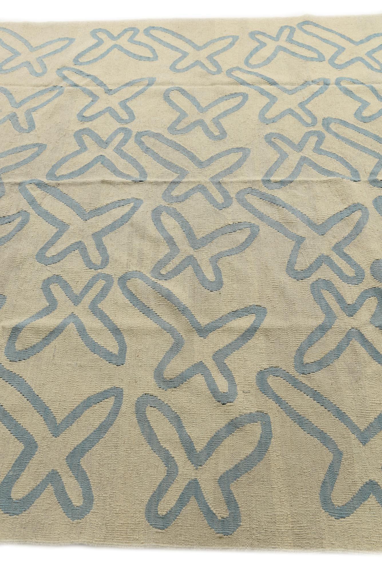 6' 10 x 9' 8 Hand Woven Kilim Modern Wool Rug