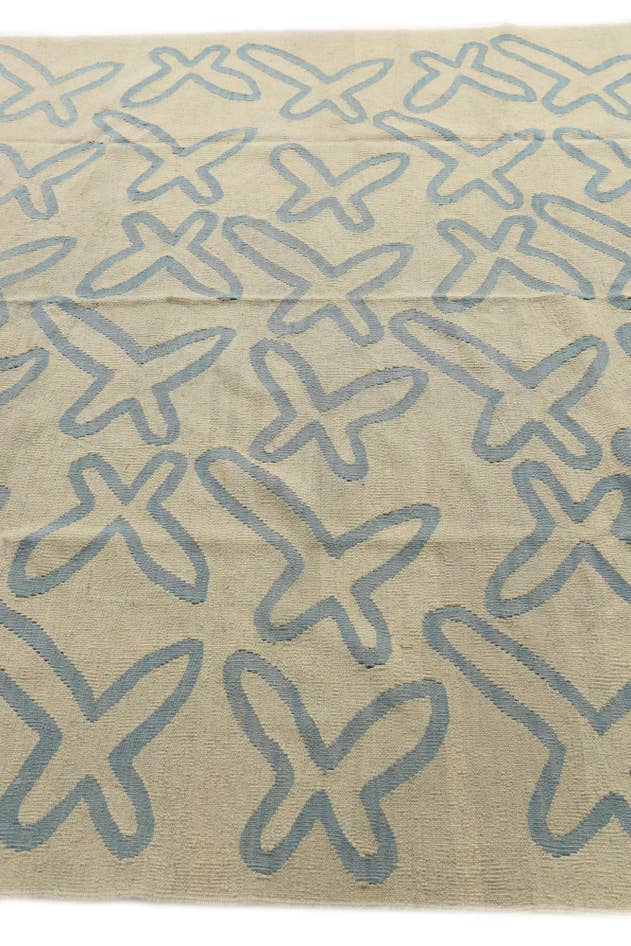 Detail image of 6' 10 x 9' 8 Hand Woven Kilim Modern Wool Rug