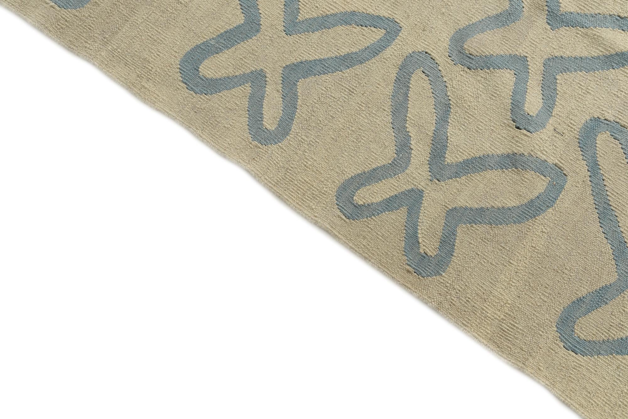 6' 10 x 9' 8 Hand Woven Kilim Modern Wool Rug