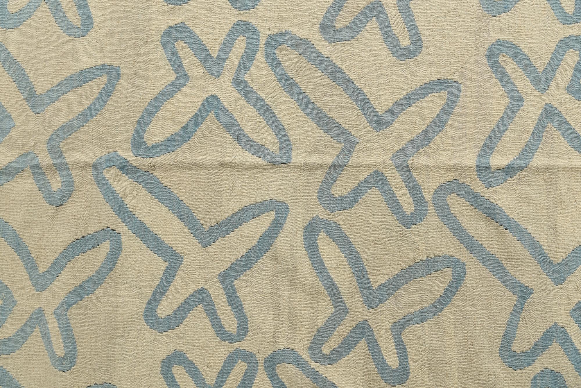 6' 10 x 9' 8 Hand Woven Kilim Modern Wool Rug