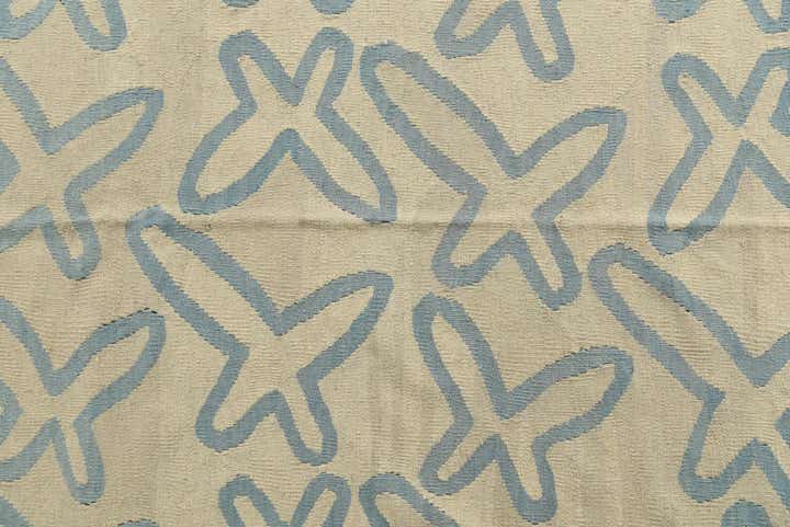 6' 10 x 9' 8 Hand Woven Kilim Modern Wool Rug