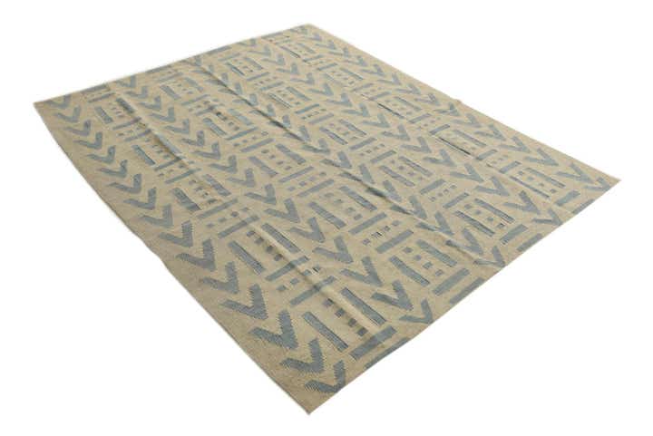 5' 4 x 6' 7 Hand Woven Kilim Modern Wool Rug