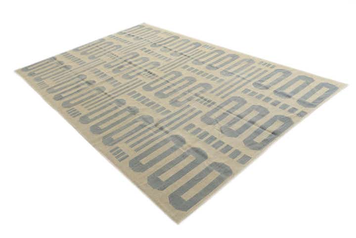 6' 3 x 9' 5 Hand Woven Kilim Modern Wool Rug