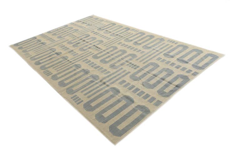 Detail image of 6' 3 x 9' 5 Hand Woven Kilim Modern Wool Rug