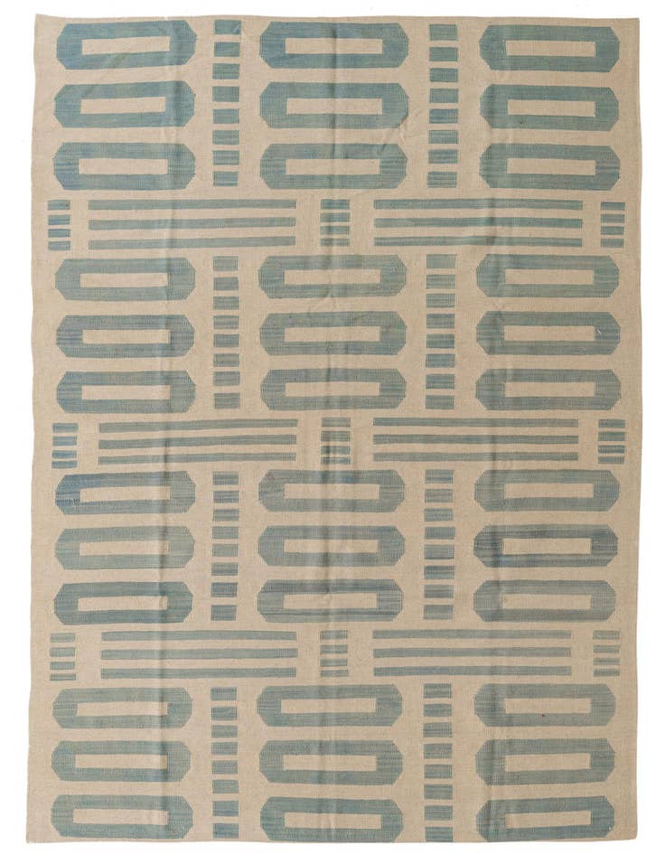 Detail image of 6' 3 x 9' 5 Hand Woven Kilim Modern Wool Rug