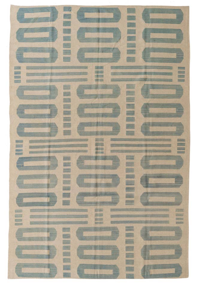 Detail image of 6' 3 x 9' 5 Hand Woven Kilim Modern Wool Rug