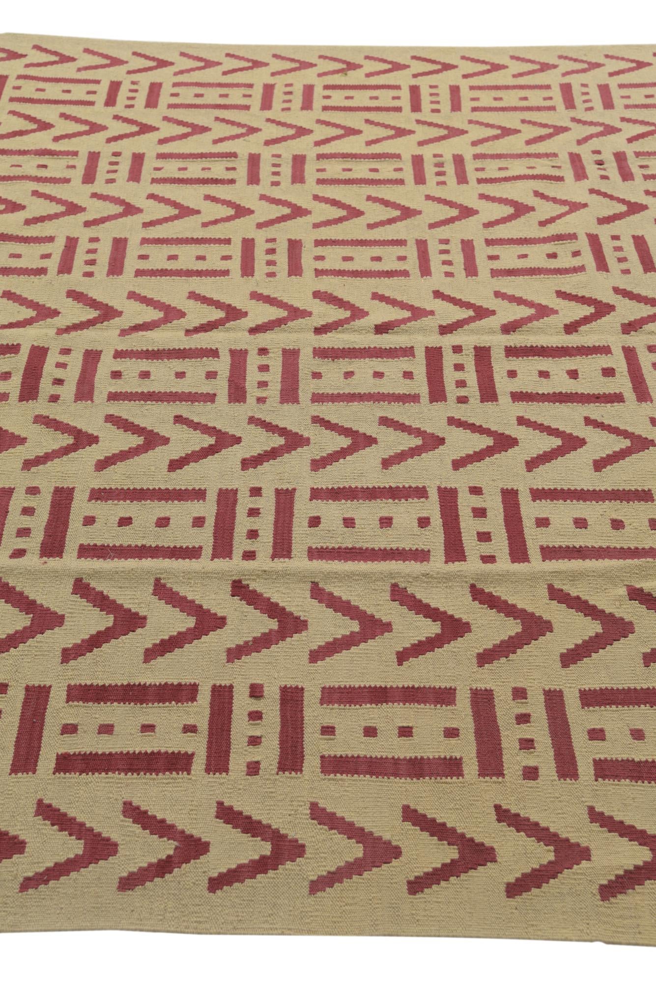 6' 9 x 9' 9 Hand Woven Kilim Modern Wool Rug