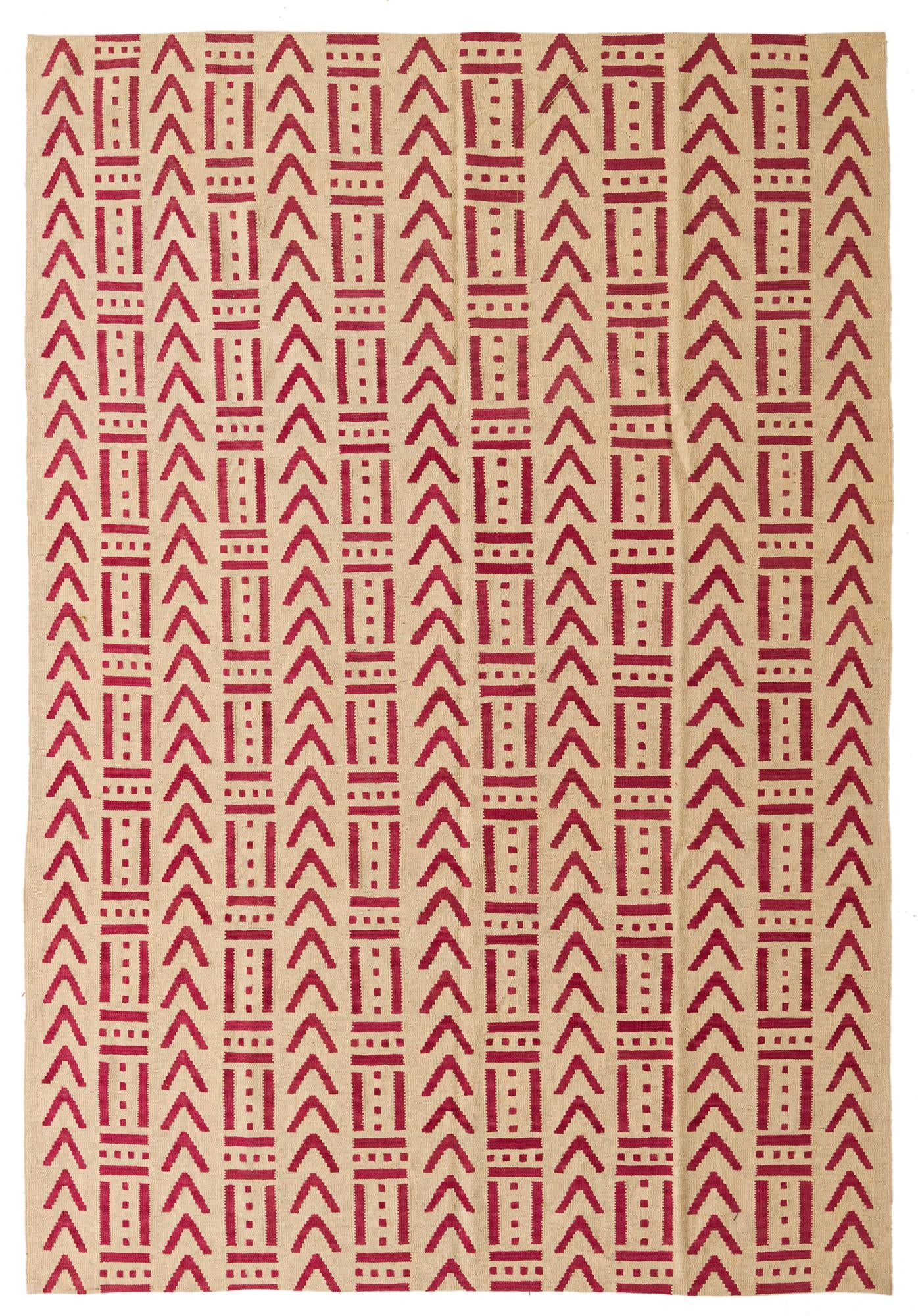 6' 9 x 9' 9 Hand Woven Kilim Modern Wool Rug