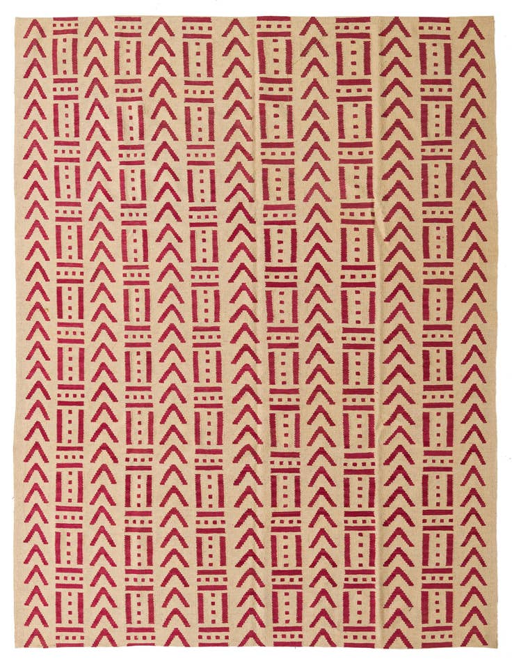 Detail image of 6' 9 x 9' 9 Hand Woven Kilim Modern Wool Rug