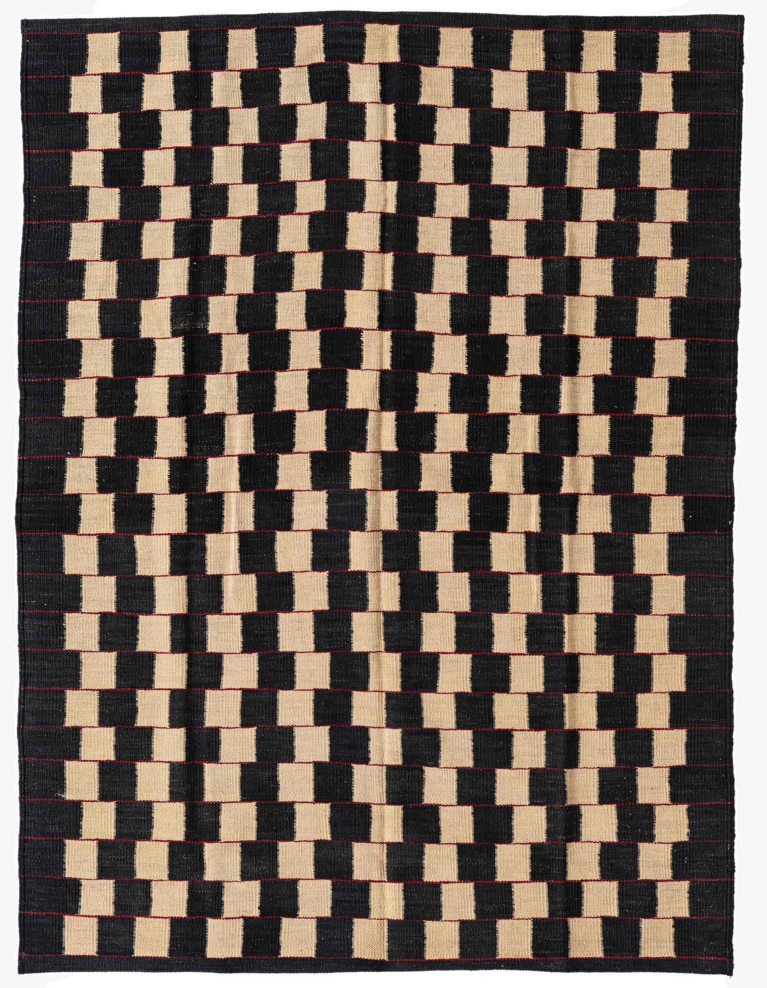 4' 3 x 5' 8  Hand Woven Kilim Modern Wool Rug