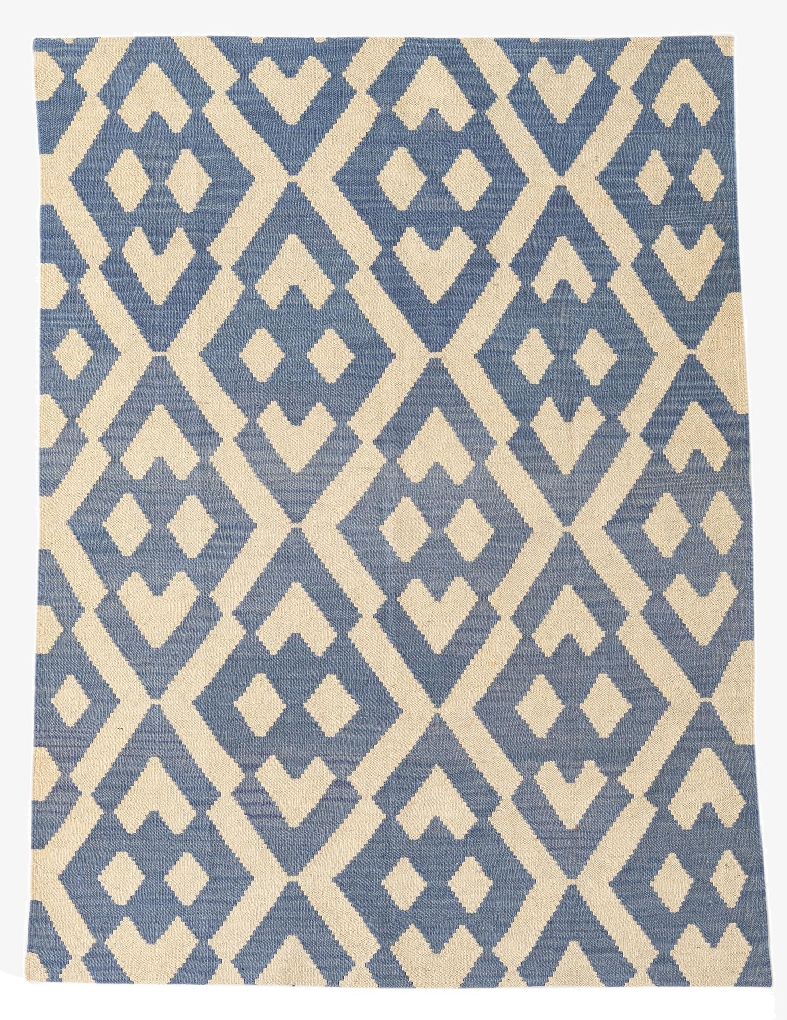 4' 1 x 5' 6  Hand Woven Kilim Modern Wool Rug