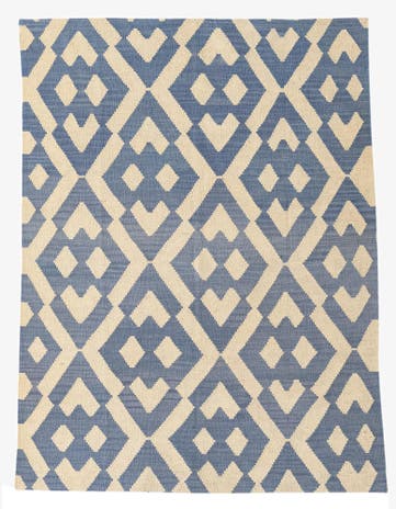 4' 1 x 5' 6 Hand Woven Kilim Modern Wool Rug