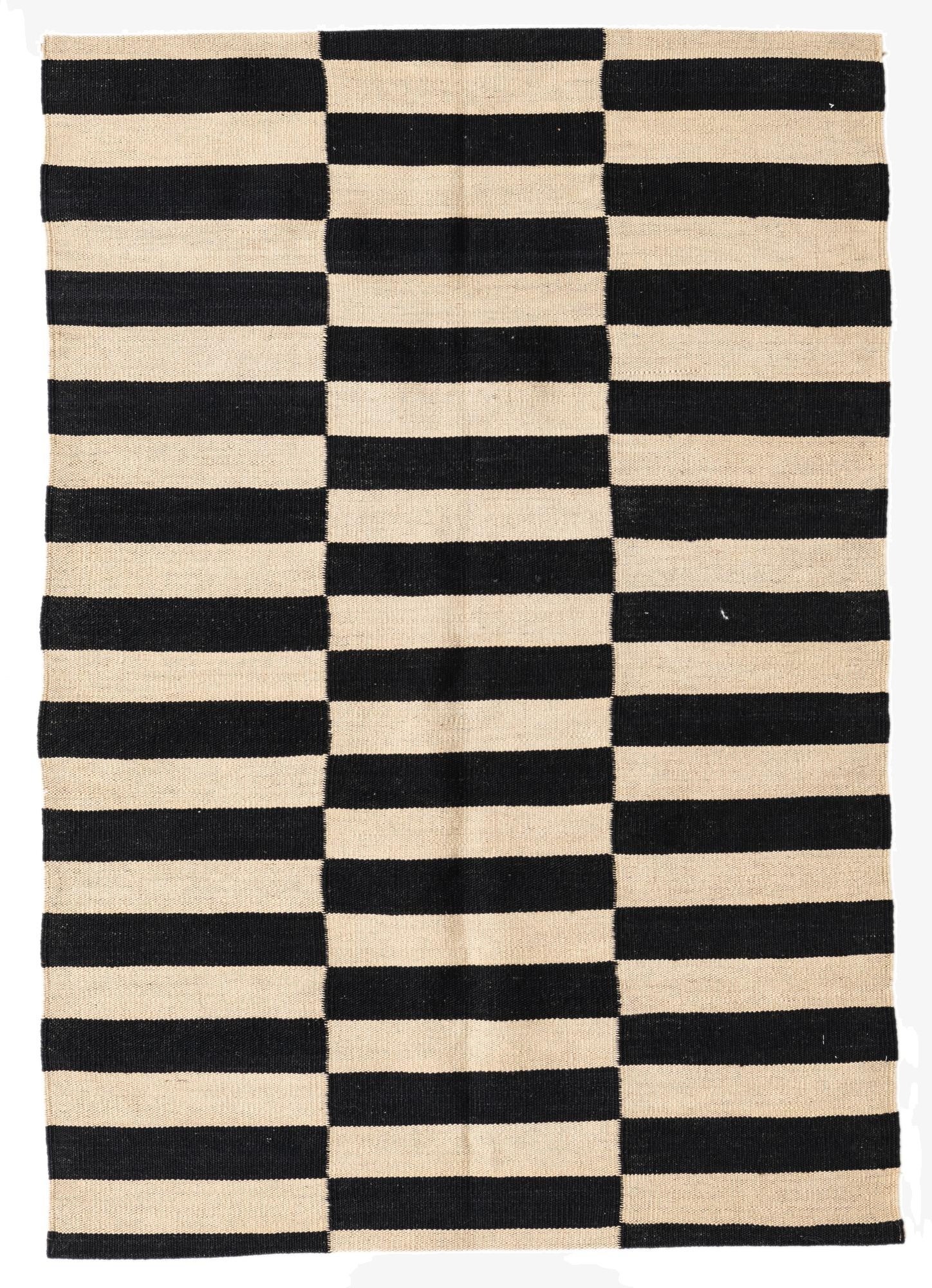 3' 4 x 4' 9  Hand Woven Kilim Modern Wool Rug
