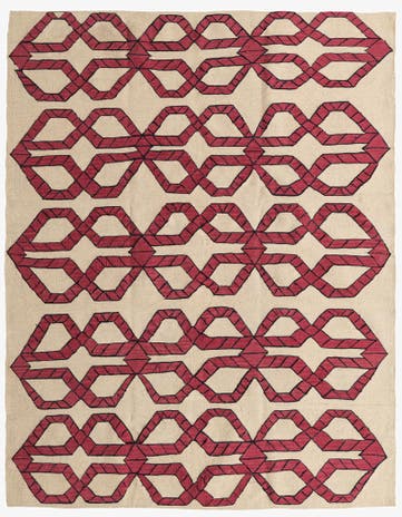 5' 10 x 7' 5 Hand Woven Kilim Modern Wool Rug