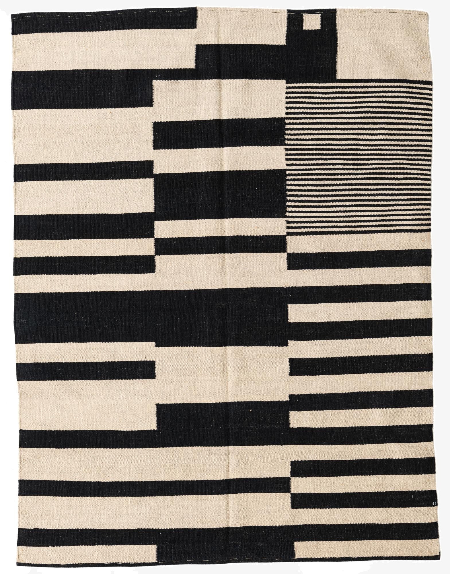 5' x 6' 8  Hand Woven Kilim Modern Wool Rug
