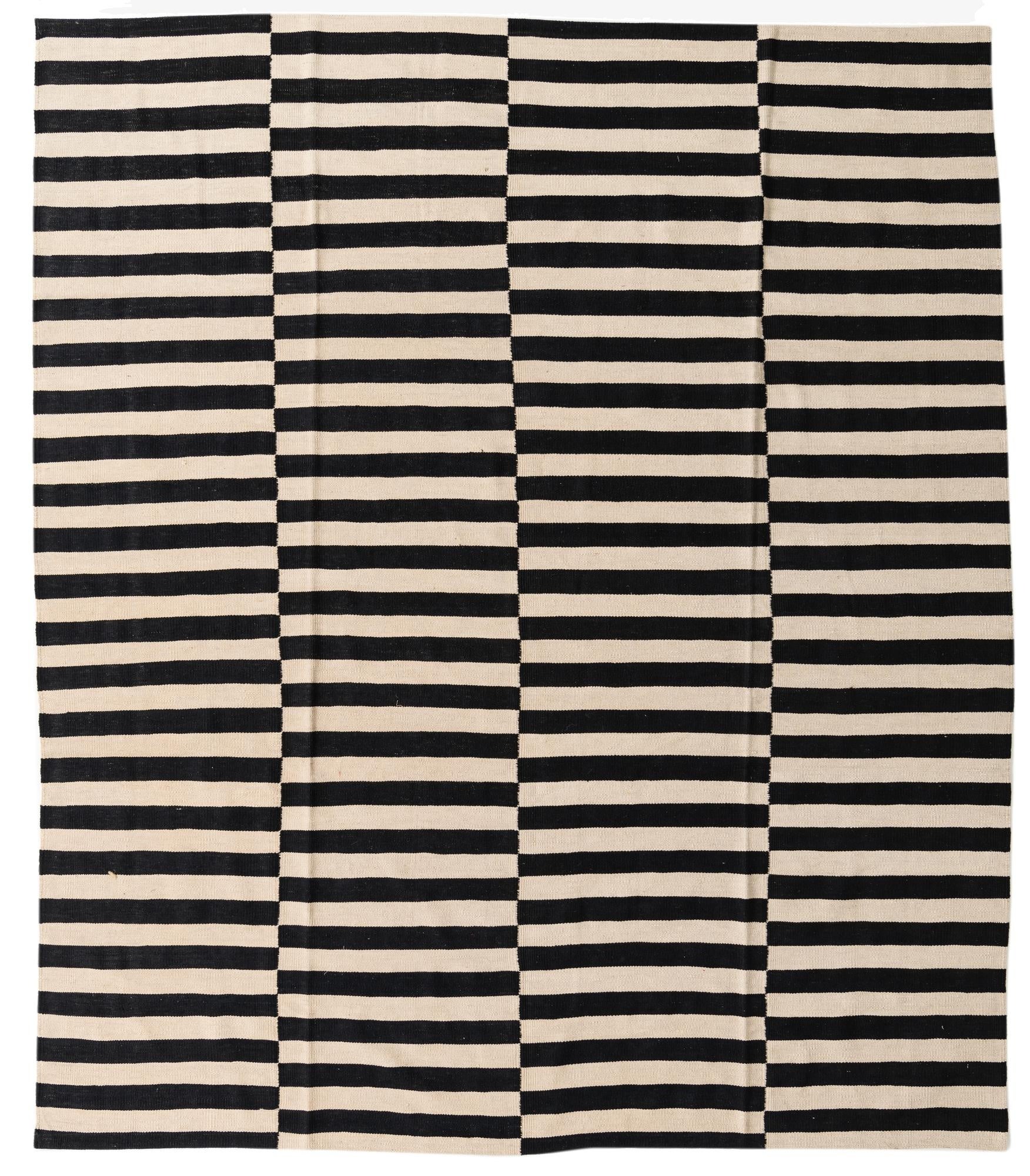 8' 3 x 9' 7  Hand Woven Kilim Modern Wool Rug