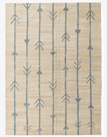 6' 9 x 9' 5 Hand Woven Kilim Modern Wool Rug