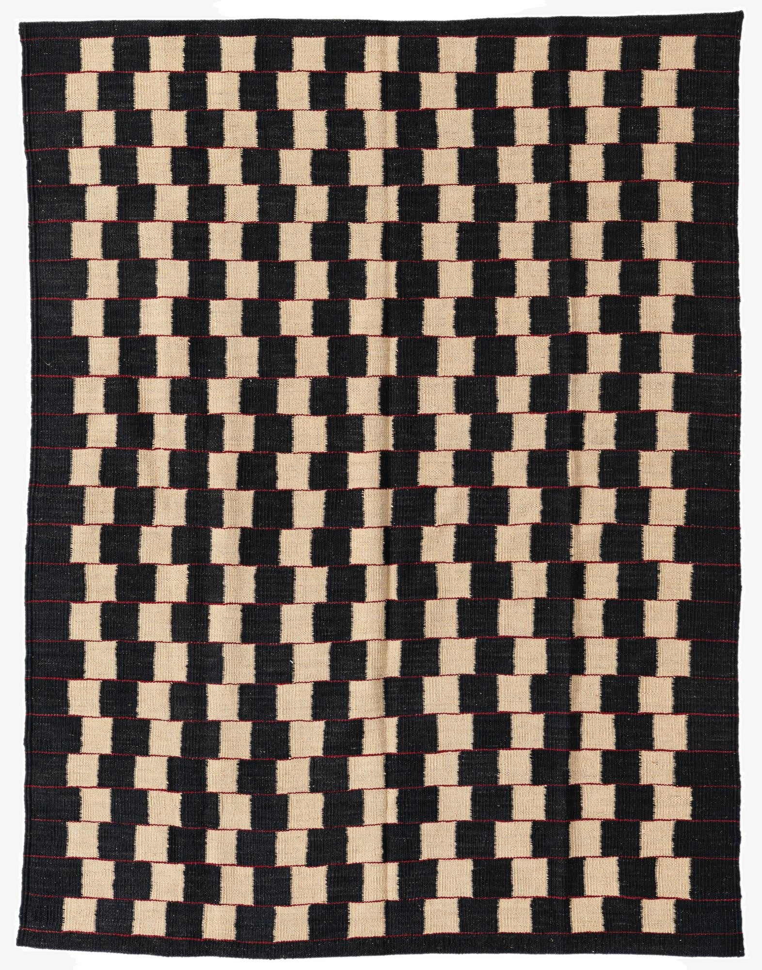 4' 5 x 5' 8  Hand Woven Kilim Modern Wool Rug