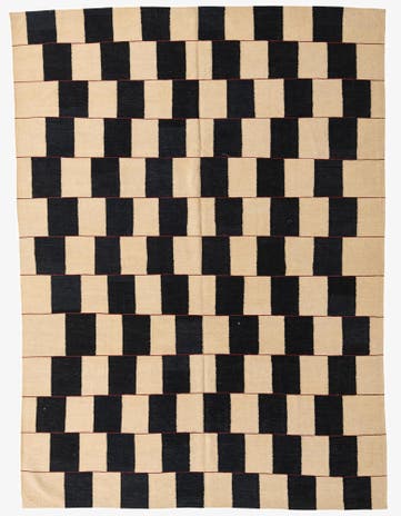 7' x 9' 7 Hand Woven Kilim Modern Wool Rug