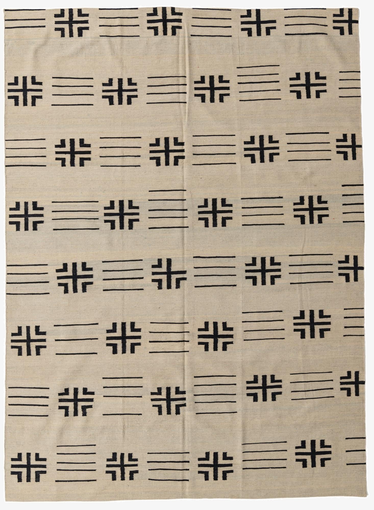 7' 4 x 10' 2  Hand Woven Kilim Modern Wool Rug