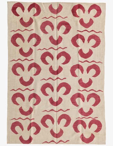 4' 6 x 6' 6 Hand Woven Kilim Modern Wool Rug
