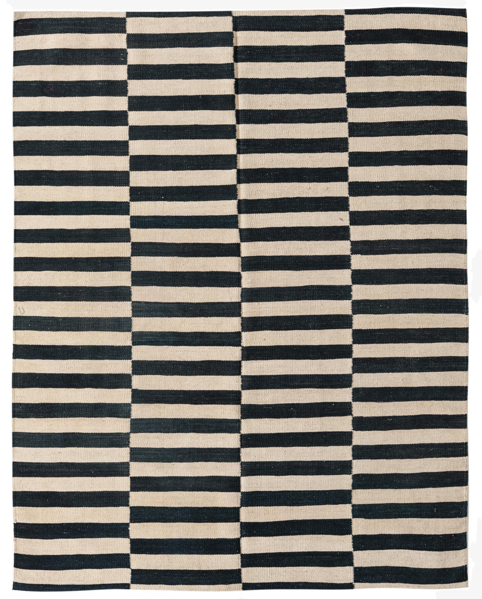 5' x 6' 4  Hand Woven Kilim Modern Wool Rug