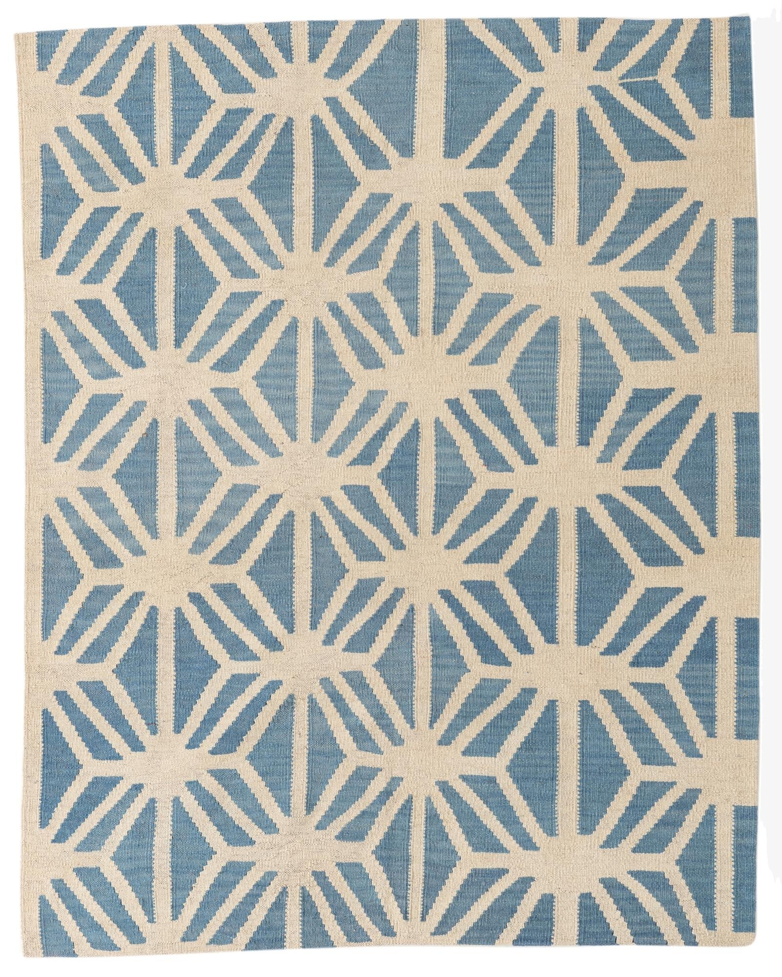4' 6 x 5' 7  Hand Woven Kilim Modern Wool Rug