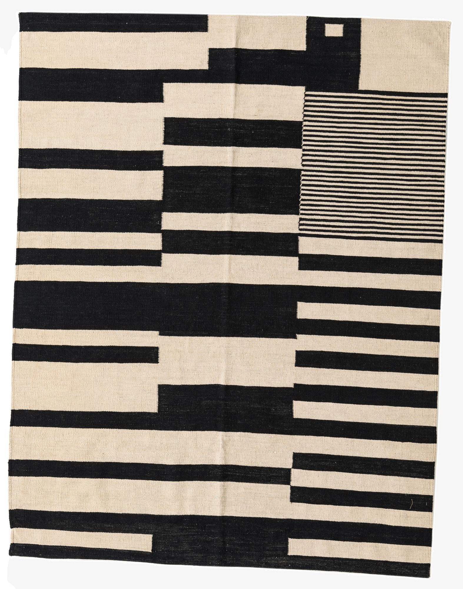 5' 2 x 6' 7  Hand Woven Kilim Modern Wool Rug