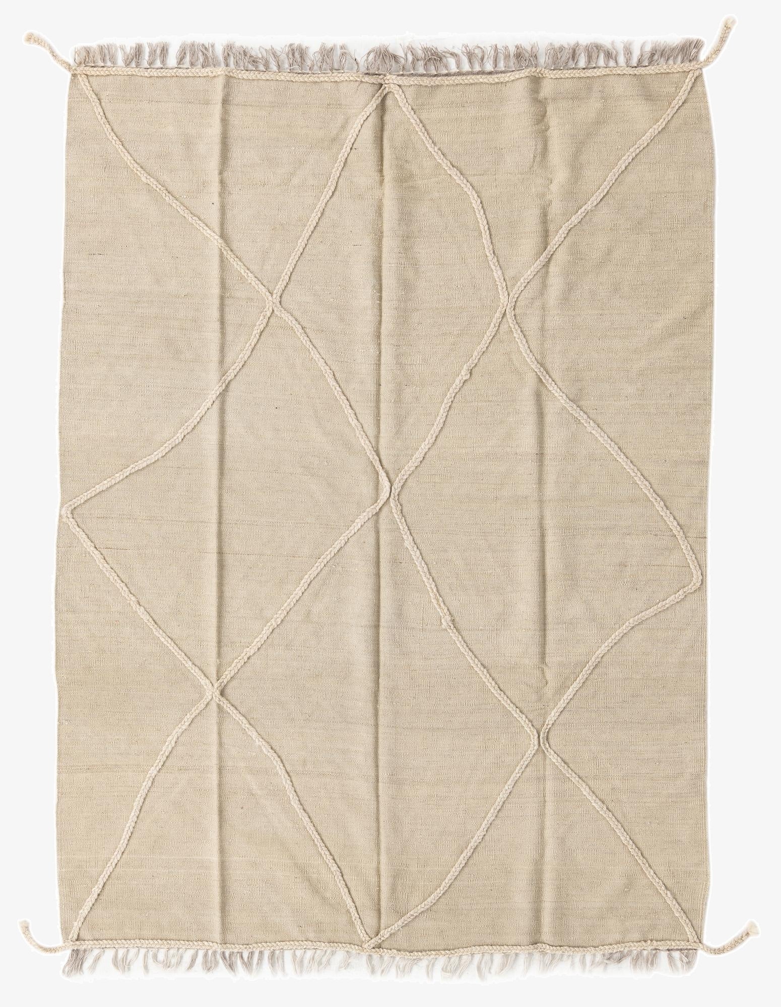 5' x 6' 8  Hand Woven Kilim Modern Wool Rug