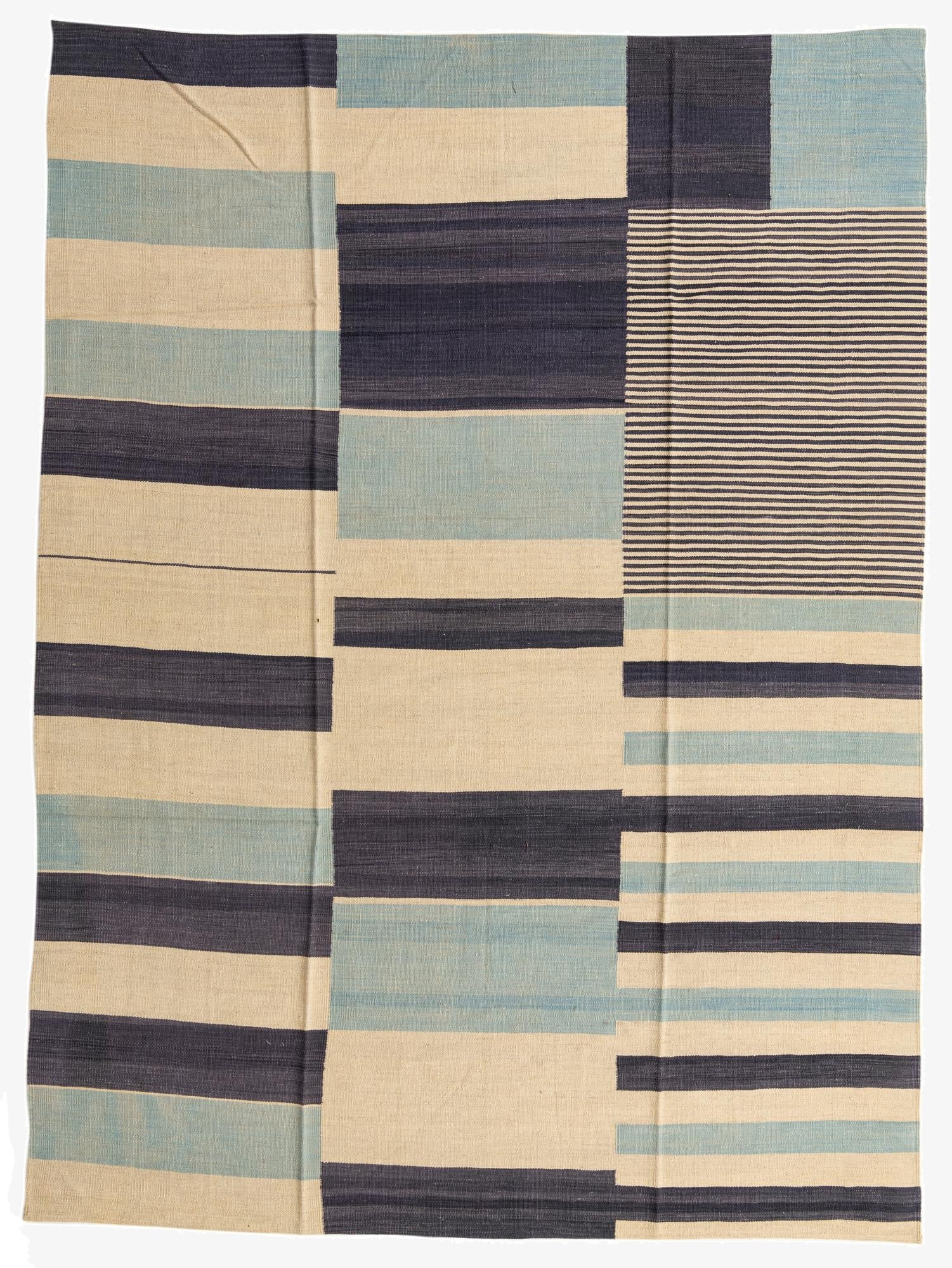 6' 9 x 9' 3  Hand Woven Kilim Modern Wool Rug