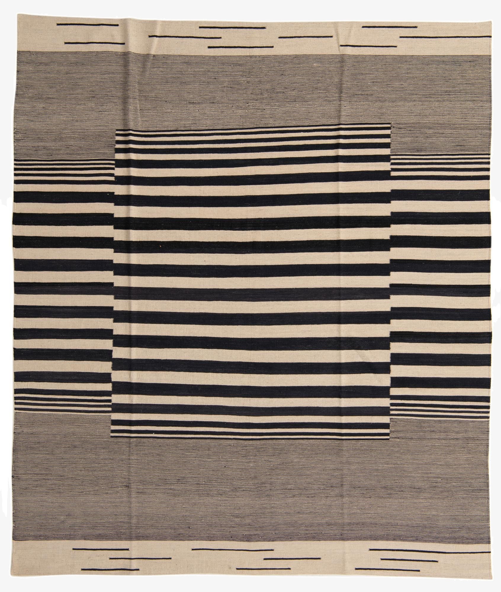 8' 3 x 9' 7  Hand Woven Kilim Modern Wool Rug
