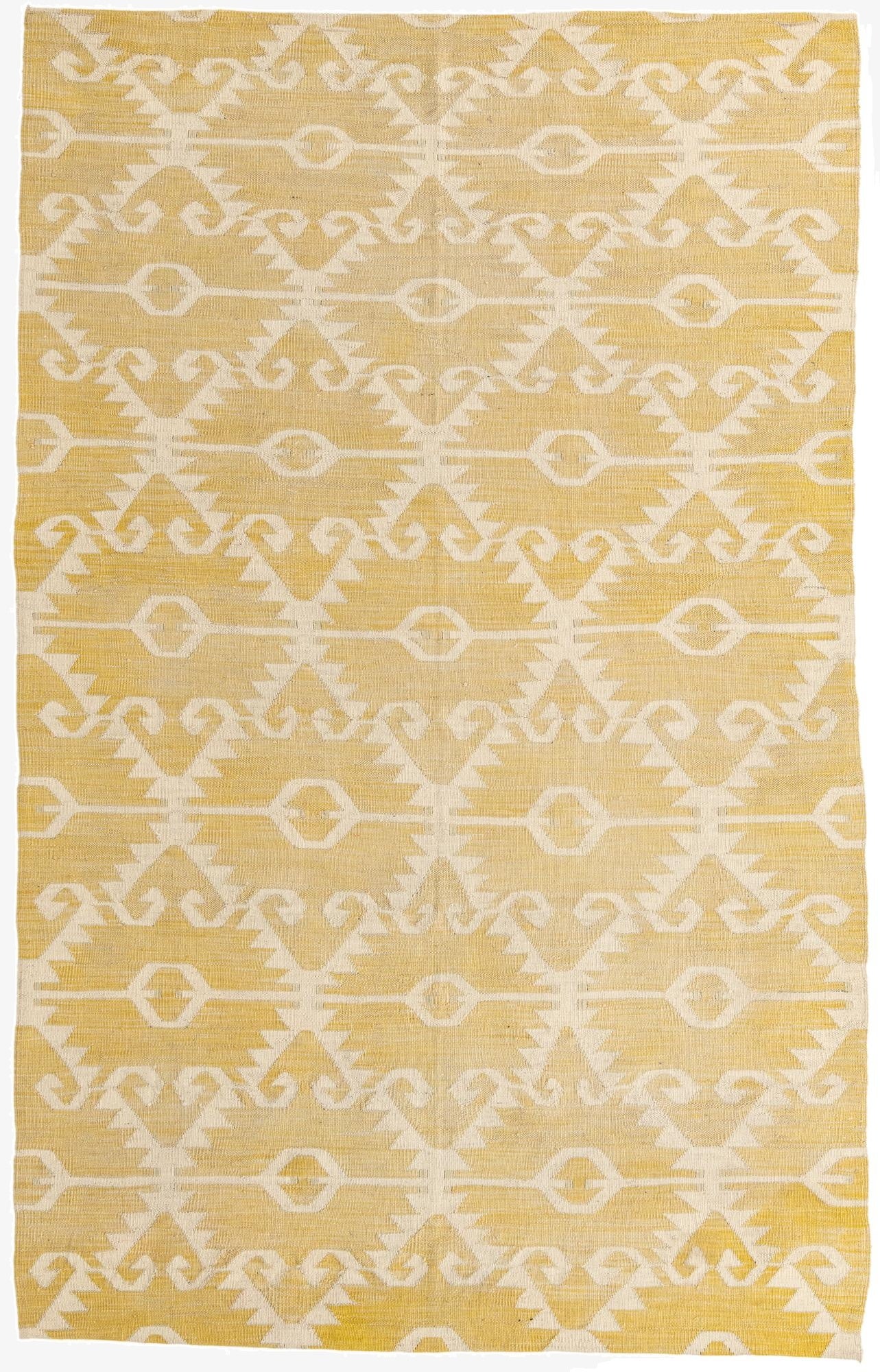 5' 2 x 8' 3  Hand Woven Kilim Modern Wool Rug
