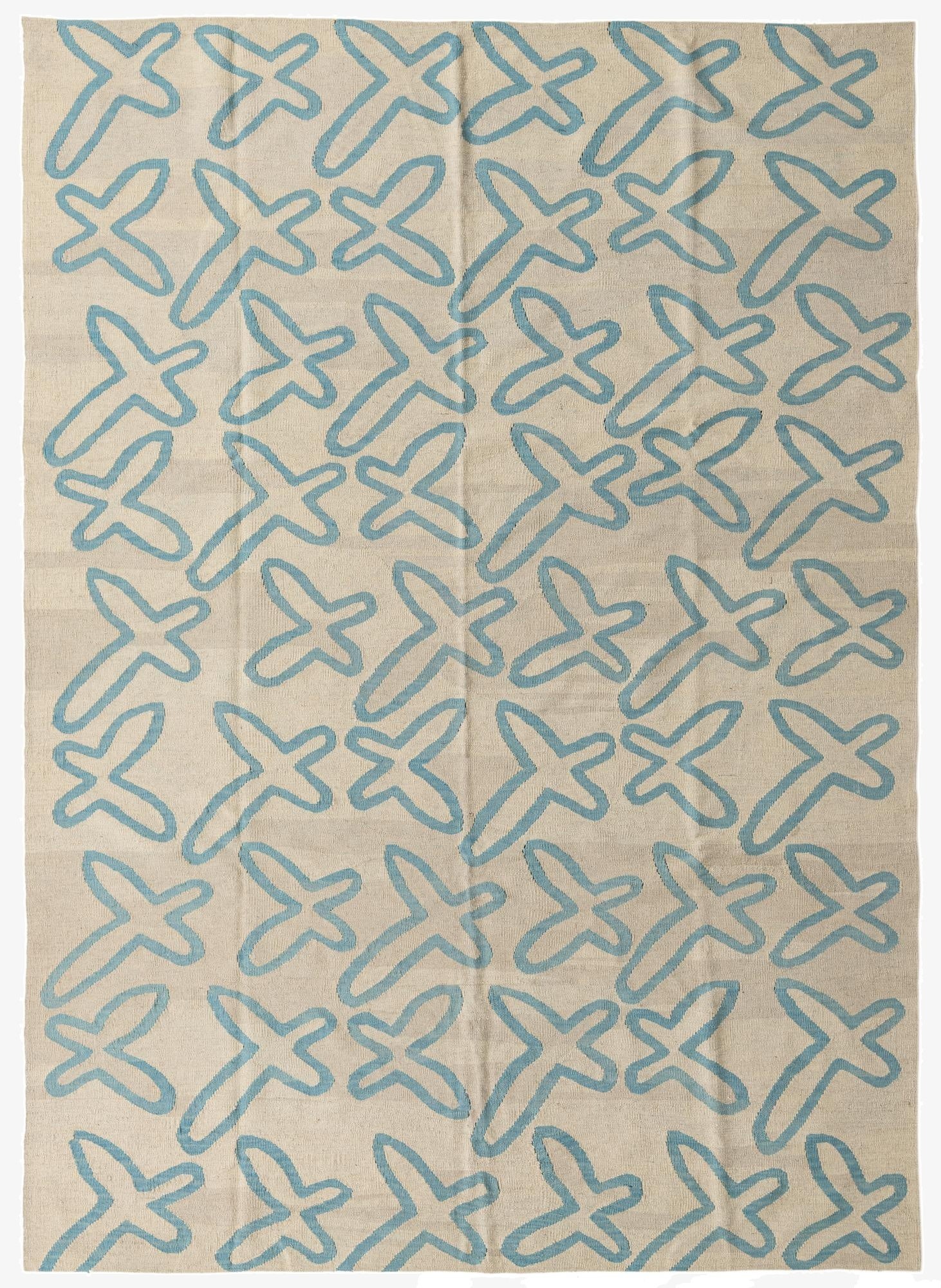 6' 10 x 9' 8  Hand Woven Kilim Modern Wool Rug