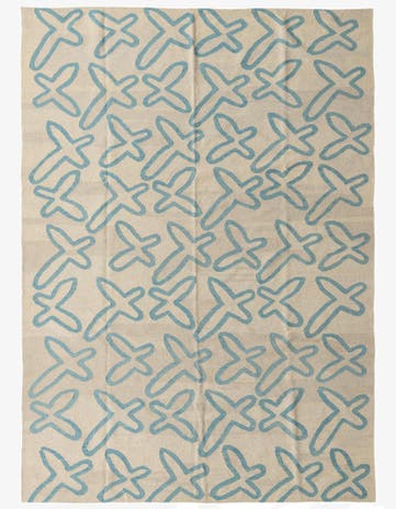 6' 10 x 9' 8 Hand Woven Kilim Modern Wool Rug