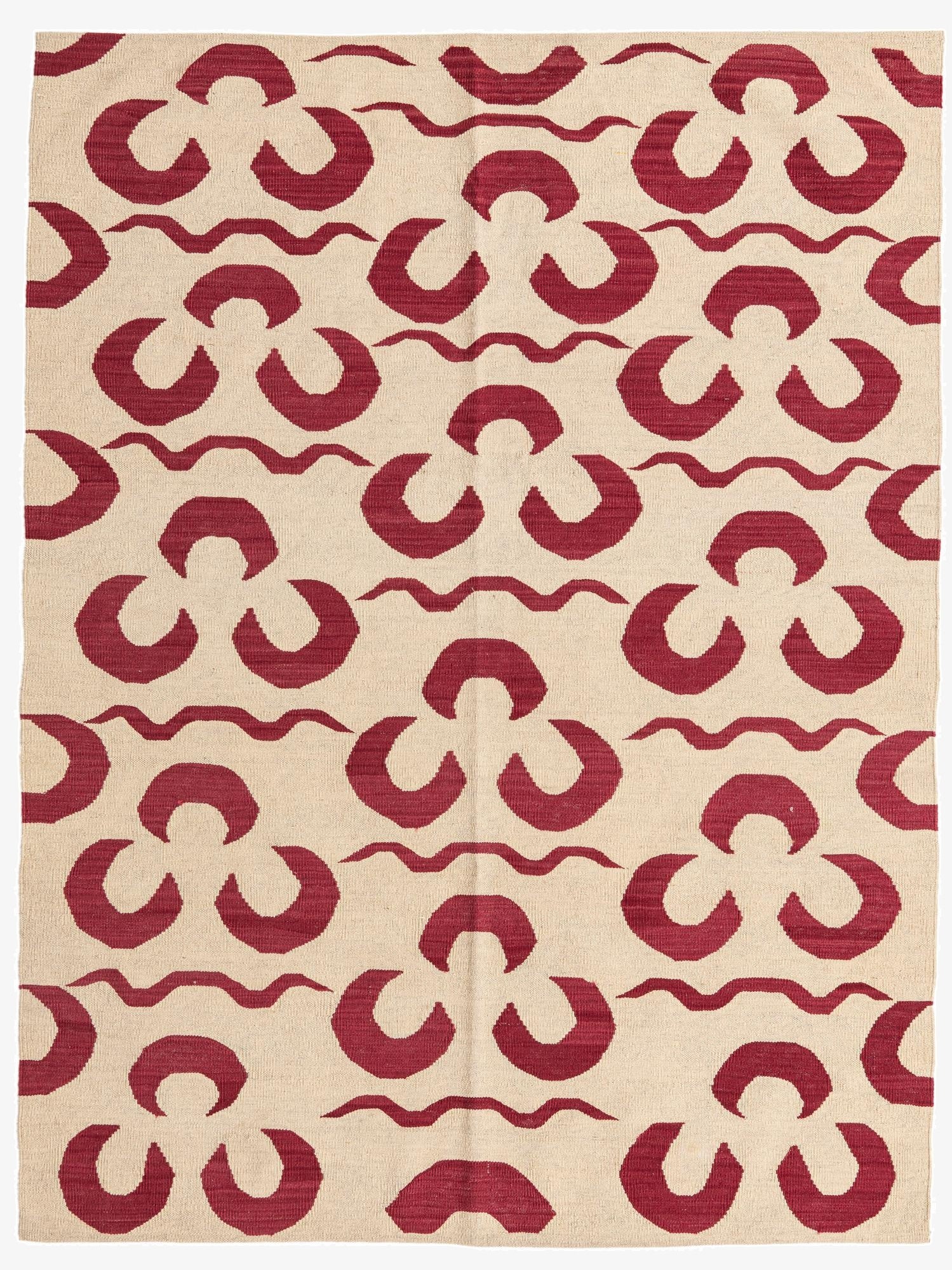 5' x 6' 7  Hand Woven Kilim Modern Wool Rug