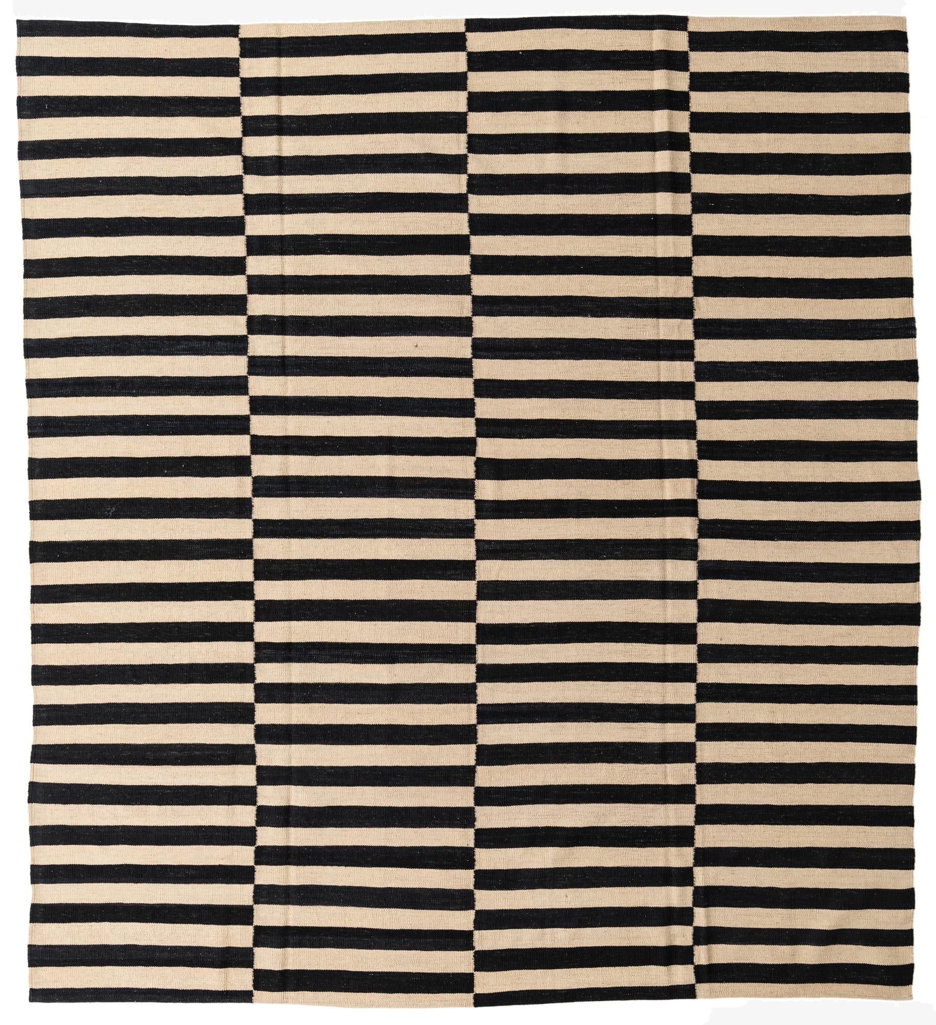 8' 9 x 9' 8  Hand Woven Kilim Modern Wool Rug