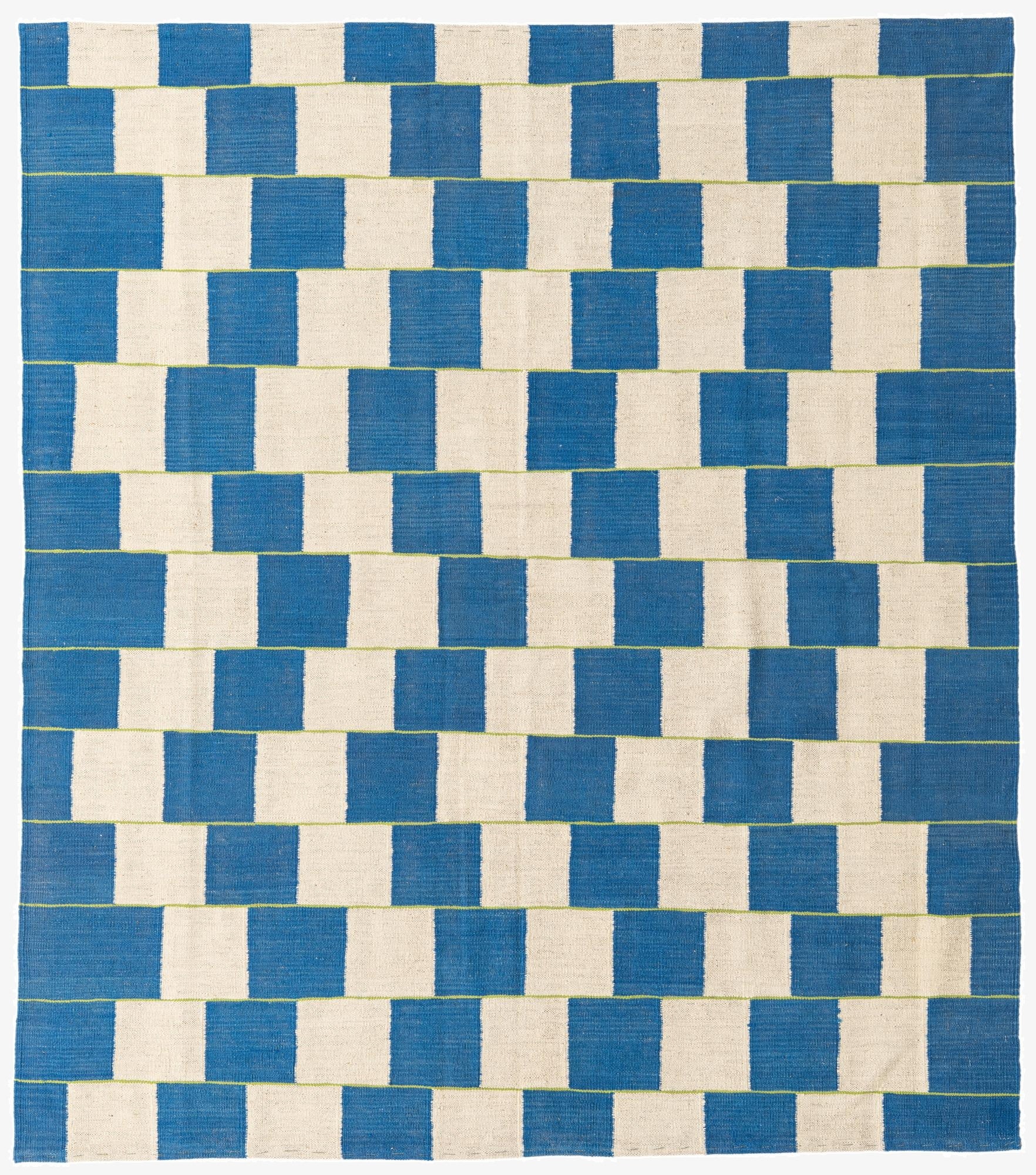 6' 4 x 7' 2  Hand Woven Kilim Modern Wool Rug