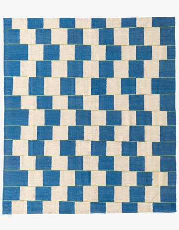 6' 4 x 7' 2 Hand Woven Kilim Modern Wool Rug