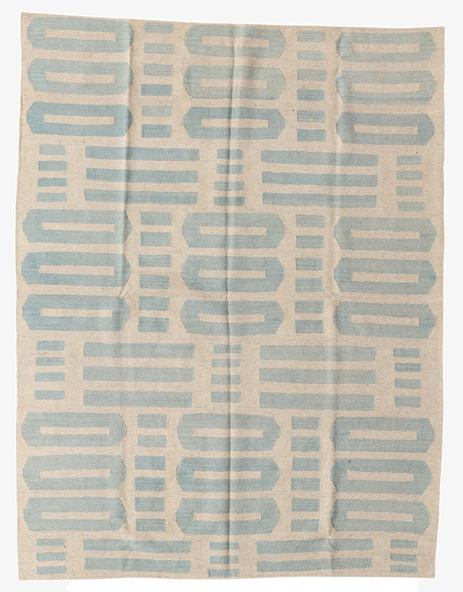 5' x 6' 4  Hand Woven Kilim Modern Wool Rug