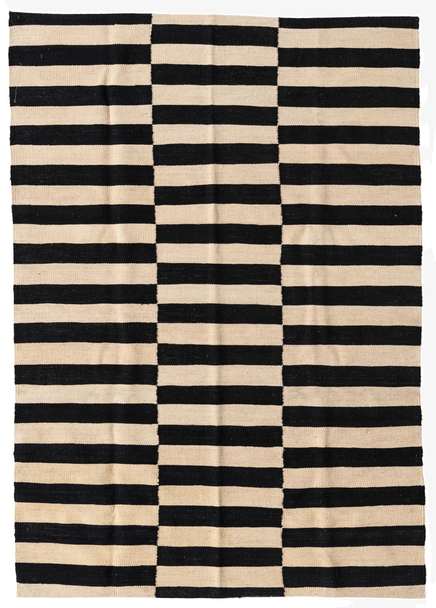 4' 2 x 5' 10  Hand Woven Kilim Modern Wool Rug