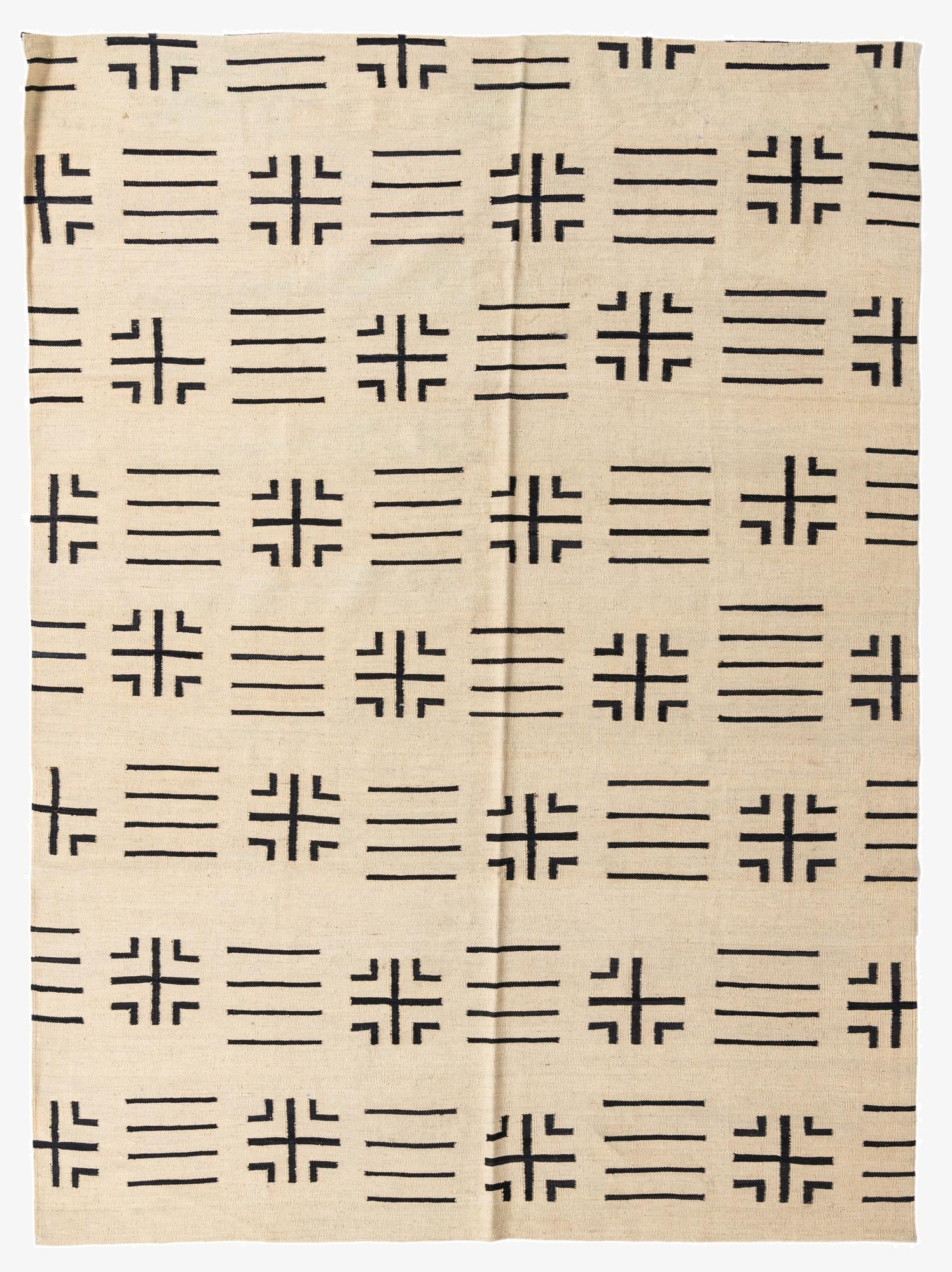 6' 11 x 9' 3  Hand Woven Kilim Modern Wool Rug